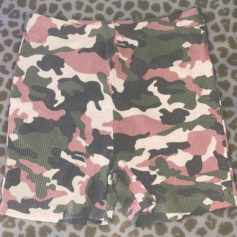 Camouflage Pink, Green, Tan Gray shorts